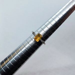1ct Whiskey Citrine Emerald Cut Ring In Sterling Silver